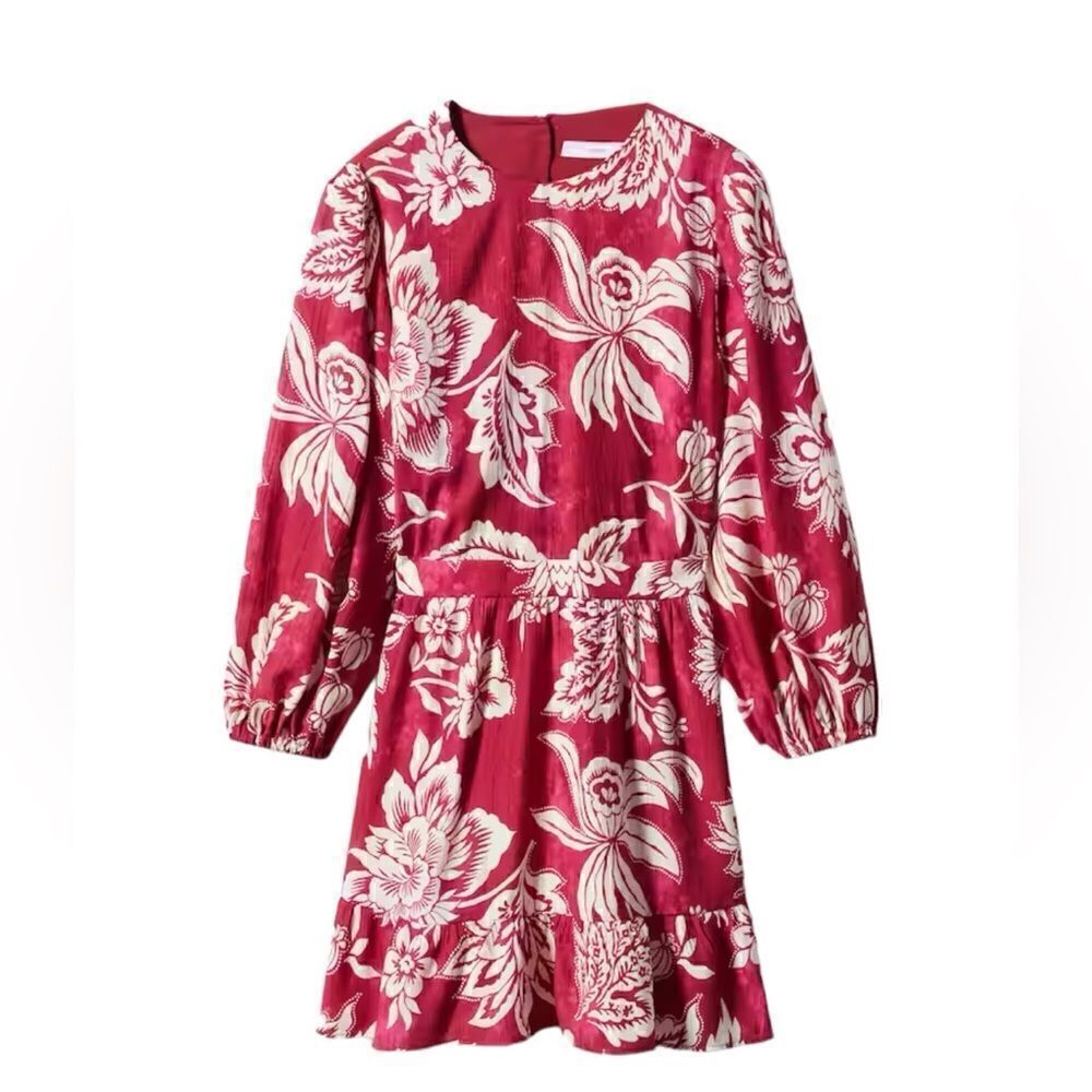 Mango Open back printed dress🔴 - Picture 3 of 6